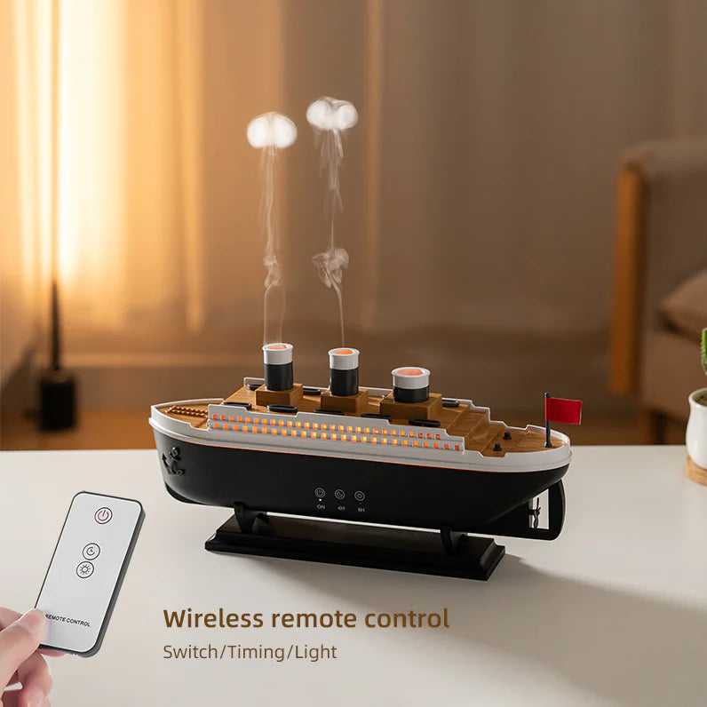 TitanMist™ Steamship Diffuser – LED Cool Mist Humidifier & Aromatherapy