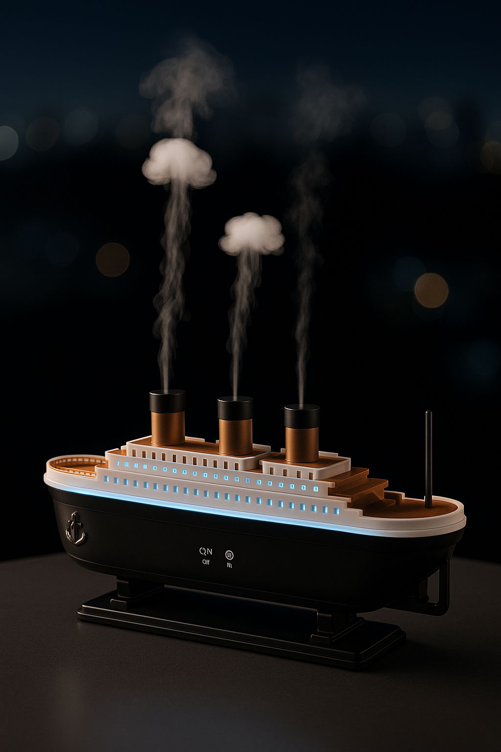 TitanMist™ Steamship Diffuser – LED Cool Mist Humidifier & Aromatherapy
