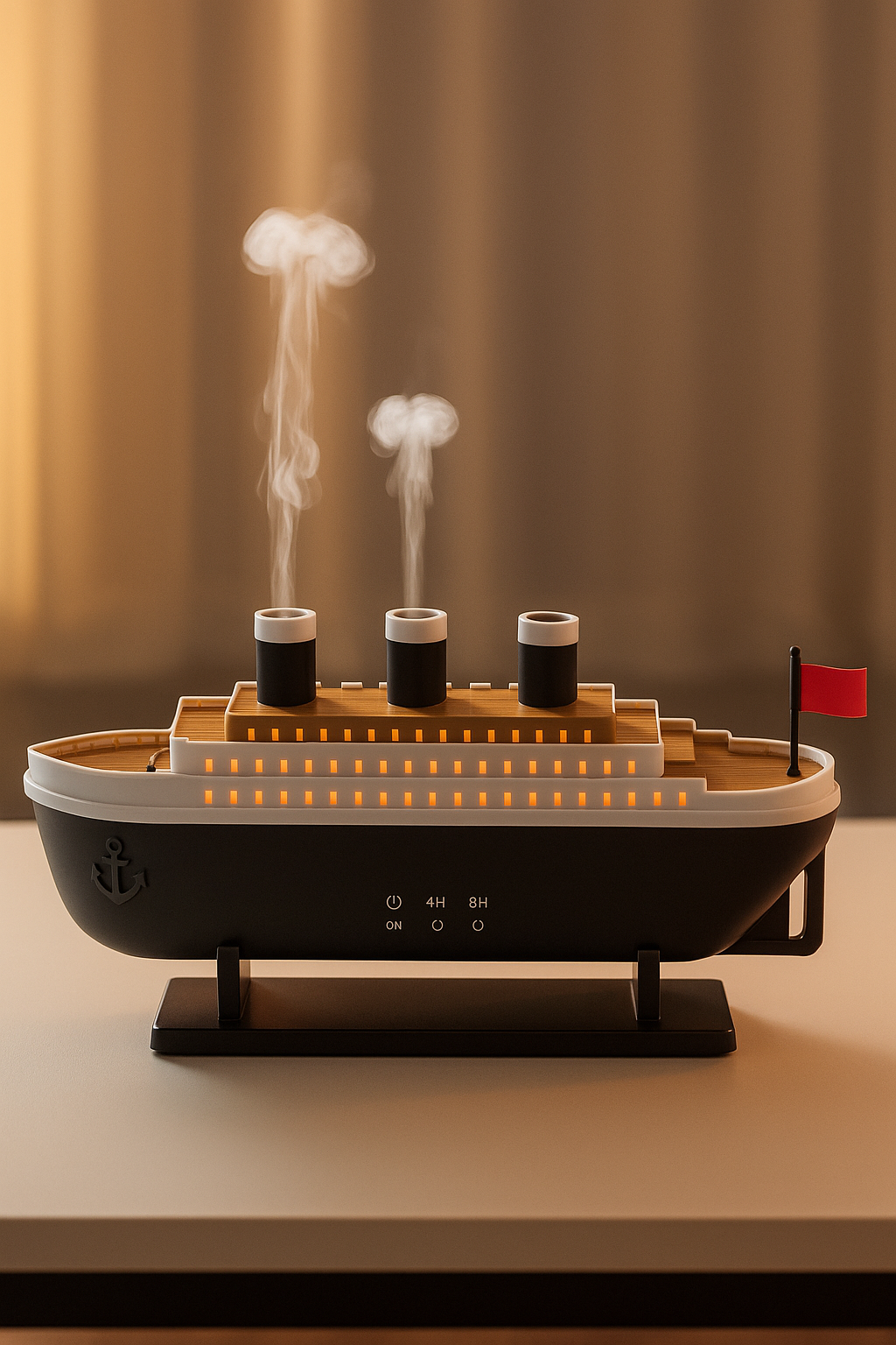 TitanMist™ Steamship Diffuser – LED Cool Mist Humidifier & Aromatherapy