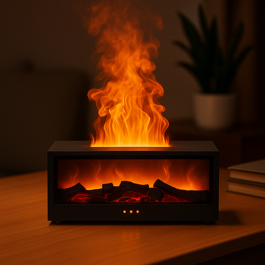 TitanMist™ Flame Aromatherapy Diffuser – Cozy Firelight Essential Oil Humidifier